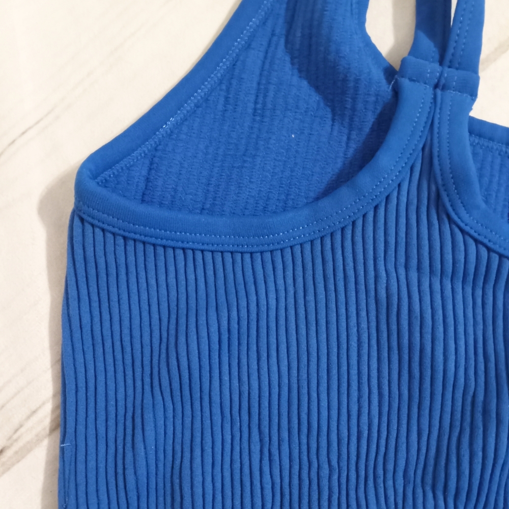 AERIE Longline Seamless Royal Blue Bralette - Picture 10 of 14